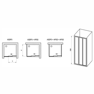 Ravak Zuhanyajtó ASDP3-110 198 fehér + Transparent üveg 00VD01R2Z1 Ravak Zuhanyajtó ASDP3-110 198 fehér + Transparent üveg 00VD01R2Z1