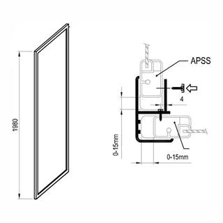 Ravak Fix zuhanyfal APSS-90 198 fehér + Transparent üveg 940701R2Z1 Ravak Fix zuhanyfal APSS-90 198 fehér + Transparent üveg 940701R2Z1