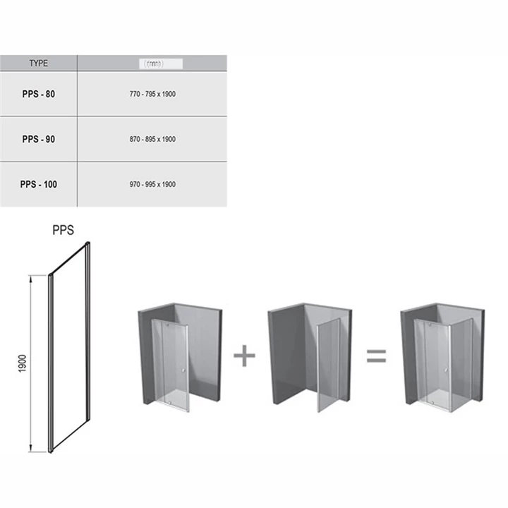 Ravak Fix oldalfal PPS-90 fehér + Transparent 90G70100Z1