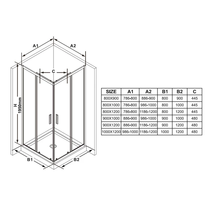 Ravak Zuhanykabin BLSRV2K-100 fekete +Transparent (1 oldal) X1XMA0300Z1
