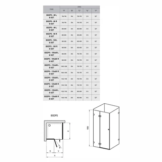 Ravak B SET BSDPS- jobbos 100, króm, csuklópánt - rögzítő - fogantyú és tartó szett D01000A077