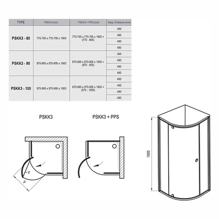 Ravak Zuhanykabin PSKK3-80 fehér/fehér + Transparent 37644101Z1 Ravak Zuhanykabin PSKK3-80 fehér/fehér + Transparent 37644101Z1