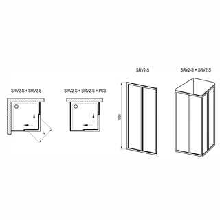 Ravak Zuhanykabin SRV2-100 195 S fehér + Transparent üveg 14VA01O2Z1