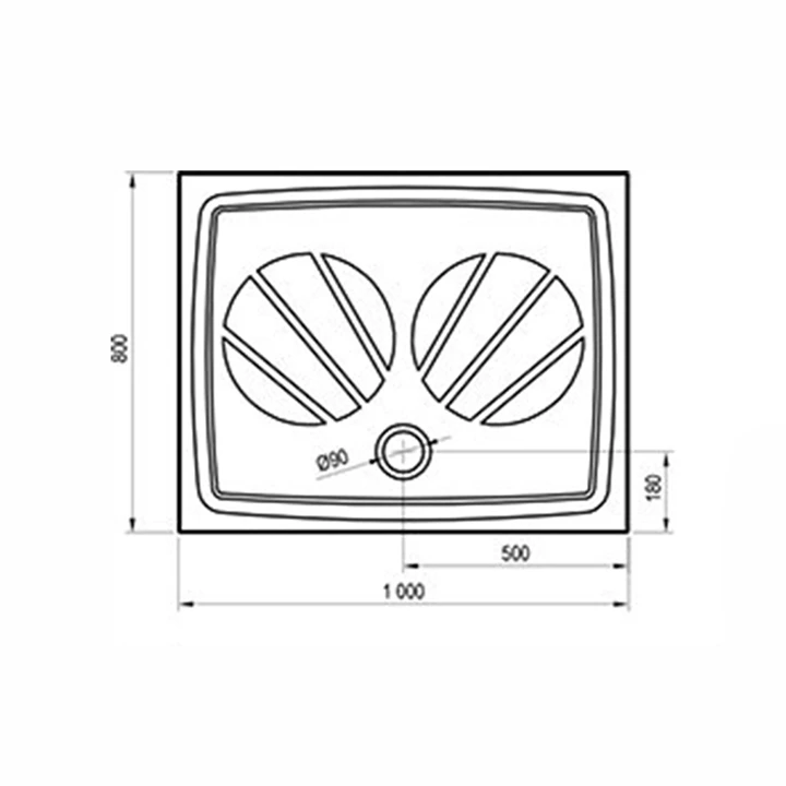 Ravak Zuhanytálca GIGANT PRO 100x80, fehér XA03A401010 Ravak Zuhanytálca GIGANT PRO 100x80, fehér XA03A401010