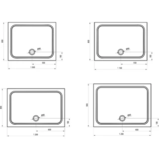 Ravak Zuhanytálca GIGANT PRO 120x90, króm, fehér XA04G701010