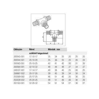Rehau Rautherm T-idom szűkített leágazással 17-14-17 12491071001