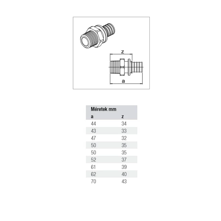 Rehau Rautherm menetes csatlakozó külső menettel 17-1/2" 12588171002 Rehau Rautherm menetes csatlakozó külső menettel 17-1/2" 12588171002