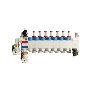 Rehau rautherm speed hkv-p polimer osztó-gyűjtő átfolyásmérővel 7 körös 16 mm csőcsatlakozóval 14707501001 Rehau rautherm speed hkv-p polimer osztó-gyűjtő átfolyásmérővel 7 körös 16 mm csőcsatlakozóval 14707501001