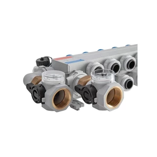Rehau rautherm speed hkv-p polimer osztó-gyűjtő átfolyásmérővel 7 körös 16 mm csőcsatlakozóval 14707501001 Rehau rautherm speed hkv-p polimer osztó-gyűjtő átfolyásmérővel 7 körös 16 mm csőcsatlakozóval 14707501001