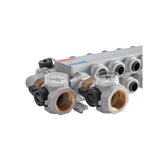 Rehau rautherm speed hkv-p polimer osztó-gyűjtő átfolyásmérővel 7 körös 16 mm csőcsatlakozóval 14707501001 Rehau rautherm speed hkv-p polimer osztó-gyűjtő átfolyásmérővel 7 körös 16 mm csőcsatlakozóval 14707501001