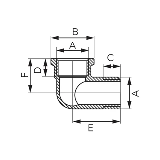 Ferro sárgaréz könyök 1/2"  KB K12Z
