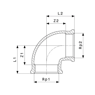 Viega réz könyök 90°-os ív, 1/4" BB VG-317959