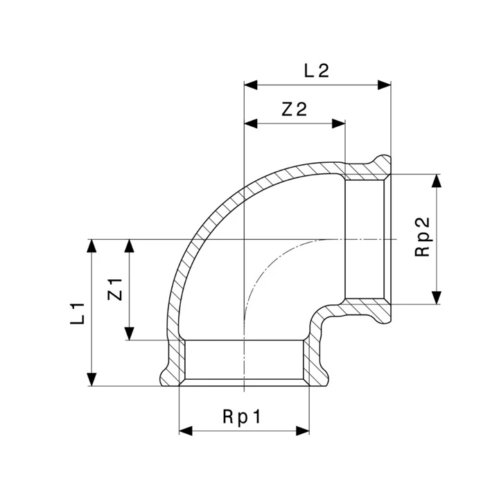 Viega réz könyök 90°-os ív, 1/4" BB VG-317959