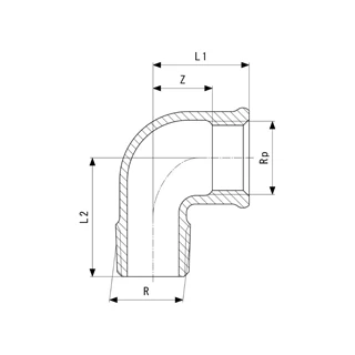 Viega réz könyök, 90°-os ív 3/4" KB VG-264000 Viega réz könyök, 90°-os ív 3/4" KB VG-264000