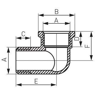 Ferro sárgaréz könyök  5/4" KB K13Z