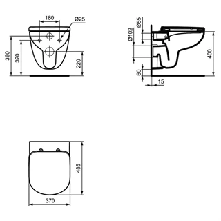 Roca WC hátsós lapos fehér H8231090000001