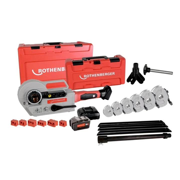 Rothenberger ROBEND 4000 E akkumulátoros csőhajlító készlet, 4Ah, 12-14-16-18-22-28 mm 1000003393