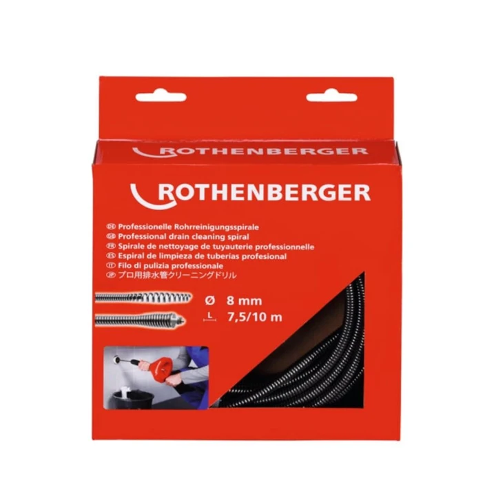 Rothenberger Spirál 8 mm x 7,5m szerszámcsatlakozással és acélmaggal 72425
