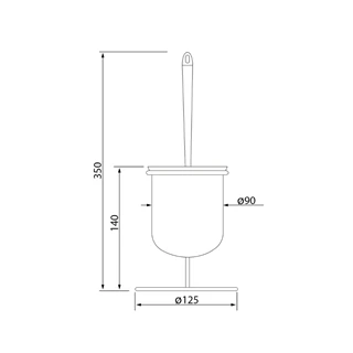 Sapho AQUALINE álló WC-kefe és tartó, 125x345x110mm, műnyag/króm GA1304