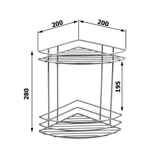 Sapho AQUALINE KRÓM LINE sarokpolc, 200x310x200mm, króm 37010