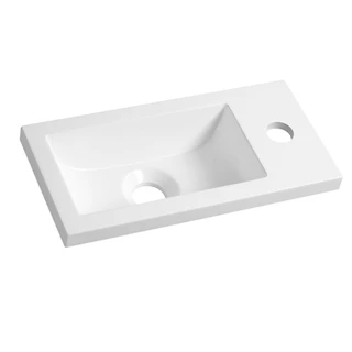 Sapho AQUALINE öntöttmárvány mosdó, 37x18cm, fehér LM370
