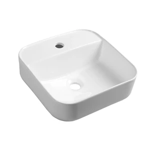 Sapho MOLVENO pultra szerelhető kerámiamosdó, túlfolyó nélkül, 39,5x39,5cm AR453