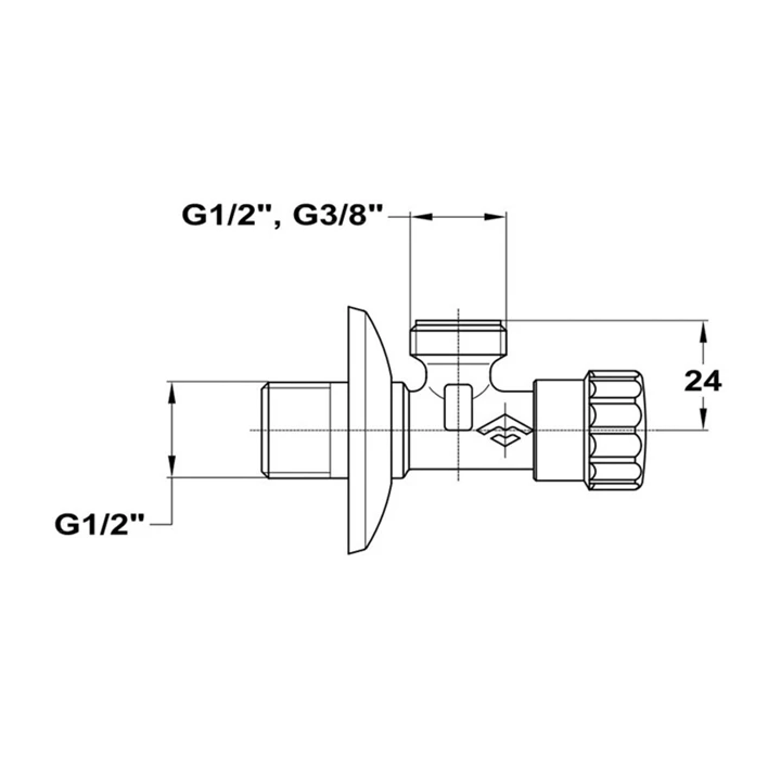 Mofém sarokszelep, 1/2 -1/2” 163-0002-00