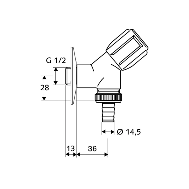 Schell Comfort ferdeülésű mosógépcsap 033860699