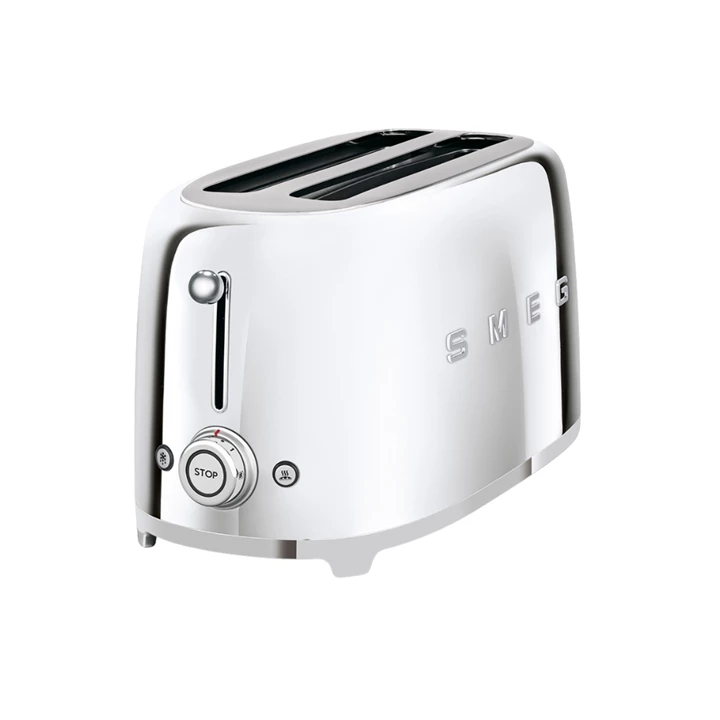 Smeg kenyérpirító, retro, 4 szeletes, fényes króm TSF02SSEU