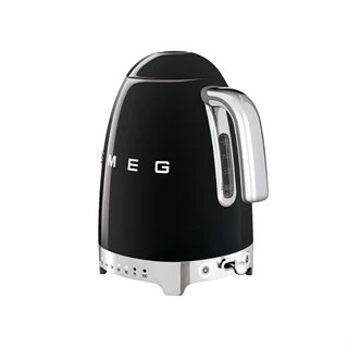 Smeg vízforraló, retro, állítható hőmérséklet, fekete KLF04BLEU