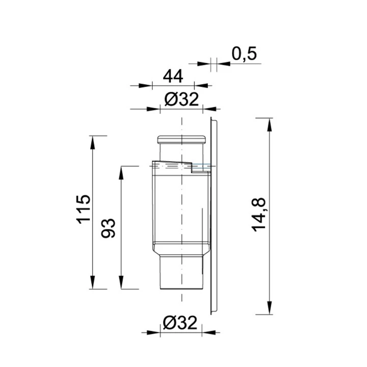 Styron klíma szifon rozsdamentes előlappal STY-300-RM