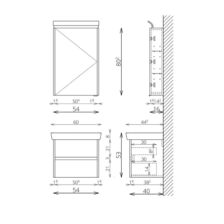 T-boss Milla 60 alsószekrény mosdóval, magas fehérfényű 139394