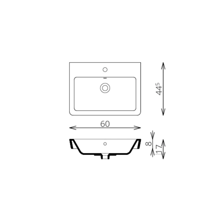 T-boss Milla 60 alsószekrény mosdóval, magas fehérfényű 139394