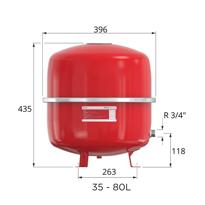 Flamco fűtési tágulási tartály 35 L FLEXCON PRÉMIUM 2.5/6BAR 3/4" F16956