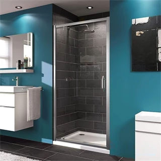 Technik Sanitary X1 (Hüppe) nyílóajtó falfülkébe szereléshez, fényes ezüst jellegű szerelvényekkel, 800 TT-140701