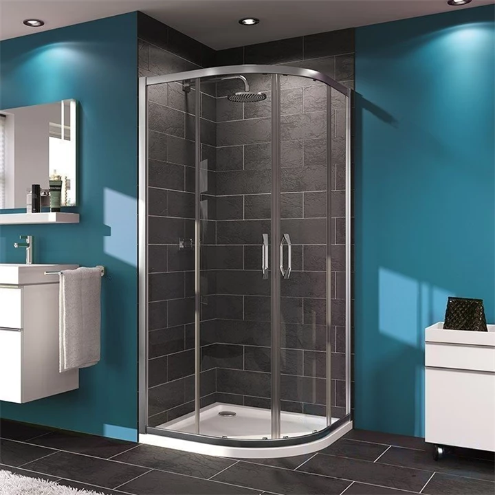 Technik Sanitary X1 (Hüppe) negyedköríves, tolóajtós zuhanykabin(R550), fényes ezüst jellegű szerelvények, 900x900 TT-14
