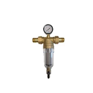Technik Therm Mechanikai előszűrő (vízszűrő), 1", 4 m3/h, 16 bar, 50 mikron, nyomásmérővel, visszamosható TT-CPF-4-B Technik Therm Mechanikai előszűrő (vízszűrő), 1", 4 m3/h, 16 bar, 50 mikron, nyomásmérővel, visszamosható TT-CPF-4-B