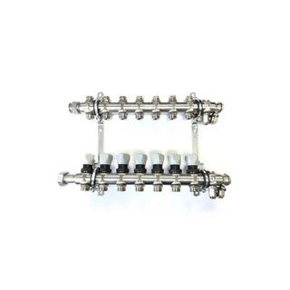 Technik Therm osztó-gyűjtő, szelepes, 12 körös, rozsdamentes acél, konzollal, kézi légtelenítővel TTSZO-12