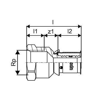 Uponor S-Press PLUS belsőmenetes csatlakozó 16-1/2" BM 1070515