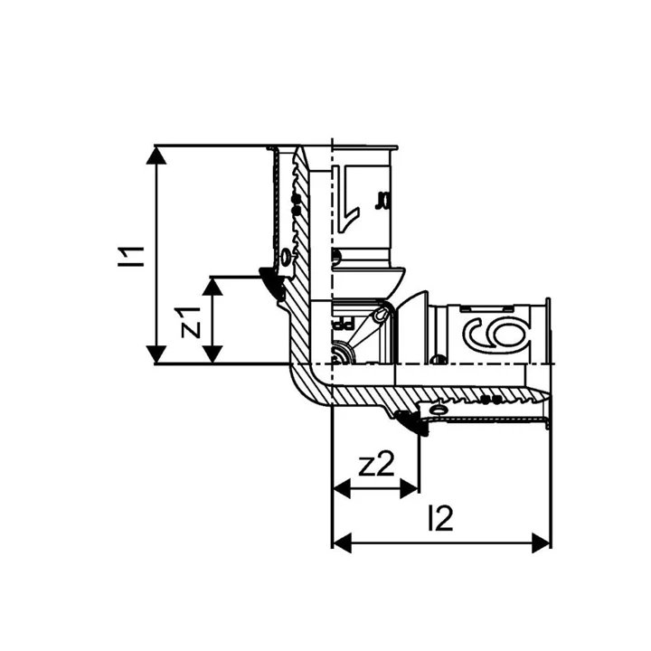Uponor S-Press PLUS PPSU könyök 20-20 1039930 Uponor S-Press PLUS PPSU könyök 20-20 1039930