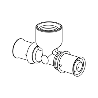 Uponor S-Press PLUS belsőmenetes T-idom 25-Rp1/2"FT-25 1070598