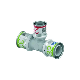 Uponor  S-Press PLUS PPSU műanyag szűkített T-idom ötrétegű csőhöz, 32x25x32 mm 1039961