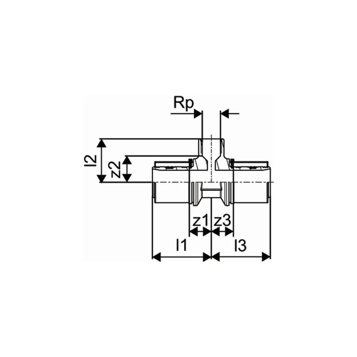 Uponor S-Press belsőmenetes T-idom 50-Rp1"FT-50 1046929