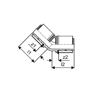 Uponor S-Press 45° könyök PPSU 50-50 1046389