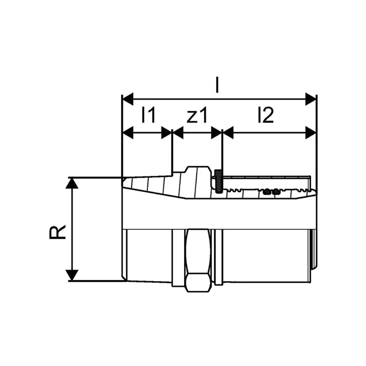 Uponor S-Press külsőmenetes csatlakozó 63-2" KM 1032895