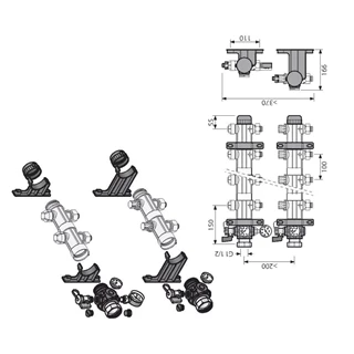 Uponor Magna ipari osztó-gyűjtő alapkészlet 1045815