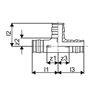 Uponor Q&E szűkített T-idom PPSU 20-16-16 1008700 Uponor Q&E szűkített T-idom PPSU 20-16-16 1008700