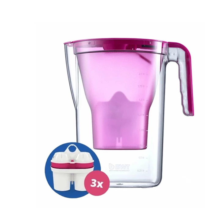 BWT Vida vízszűrő kancsó (2,6 liter pink) manuális szett 3 filterrel 125637740 BWT Vida vízszűrő kancsó (2,6 liter pink) manuális szett 3 filterrel 125637740
