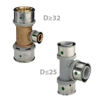 Viega Pexfit Pro préselhető vörösöntvény T-idom, 32 VG-588014