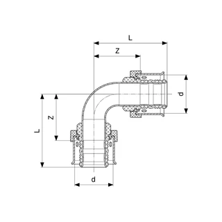 Viega Smartpress 90°-os ív, 40 VG-731922